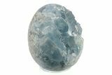Crystal Filled Celestine (Celestite) Egg Geode - Madagascar #241885-1